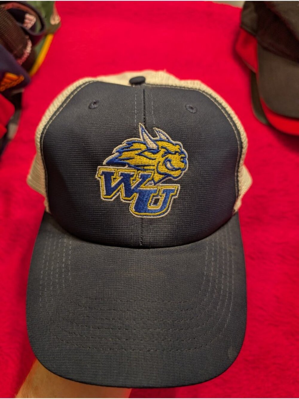 Imperial Webster University Gorloks XL Fit Hat Navy White Mesh Trucker Snapback